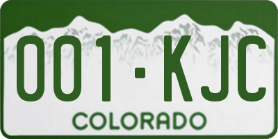 CO license plate 001KJC