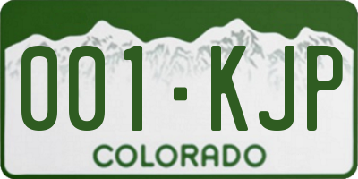 CO license plate 001KJP