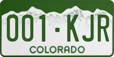 CO license plate 001KJR