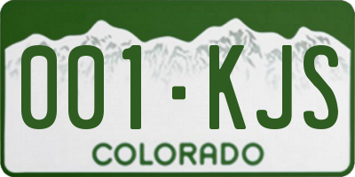 CO license plate 001KJS