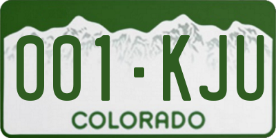 CO license plate 001KJU