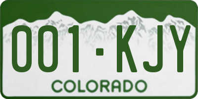 CO license plate 001KJY