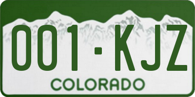 CO license plate 001KJZ