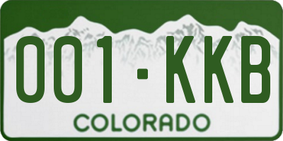 CO license plate 001KKB