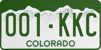 CO license plate 001KKC