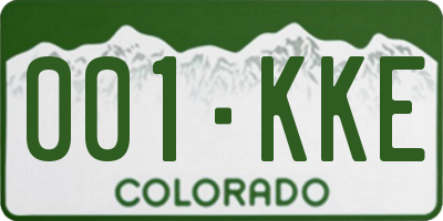 CO license plate 001KKE