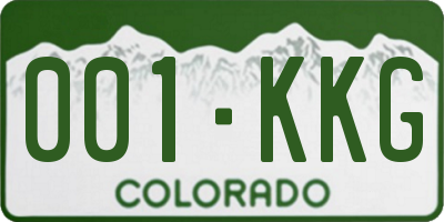 CO license plate 001KKG