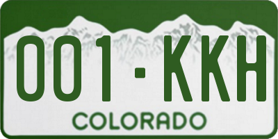 CO license plate 001KKH