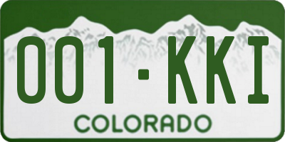 CO license plate 001KKI