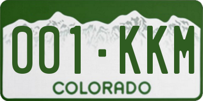 CO license plate 001KKM