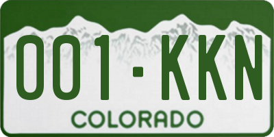 CO license plate 001KKN