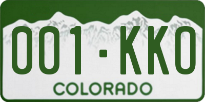 CO license plate 001KKO