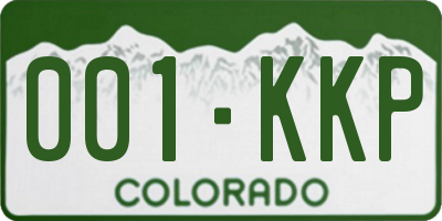 CO license plate 001KKP