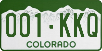 CO license plate 001KKQ