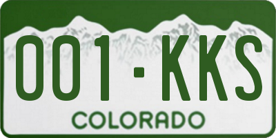 CO license plate 001KKS