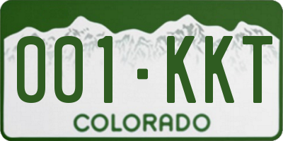 CO license plate 001KKT