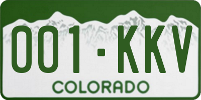 CO license plate 001KKV