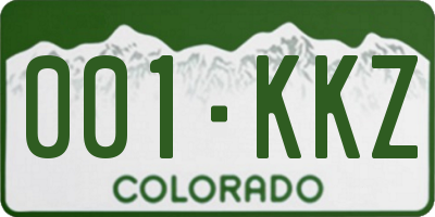 CO license plate 001KKZ