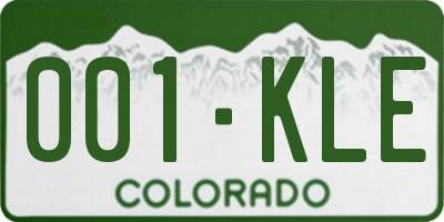 CO license plate 001KLE
