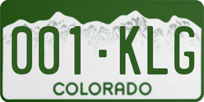 CO license plate 001KLG