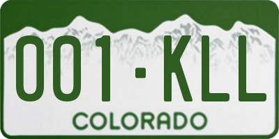 CO license plate 001KLL