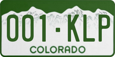 CO license plate 001KLP