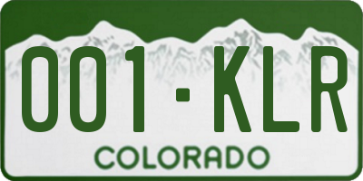 CO license plate 001KLR