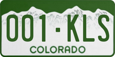 CO license plate 001KLS