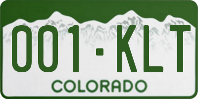 CO license plate 001KLT