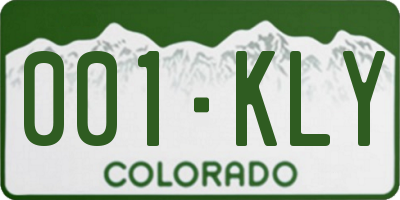 CO license plate 001KLY