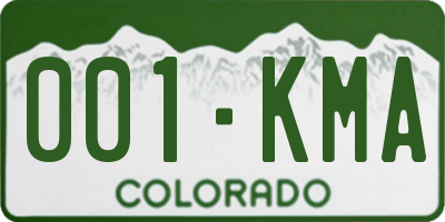 CO license plate 001KMA