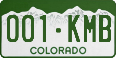 CO license plate 001KMB