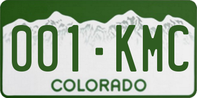 CO license plate 001KMC