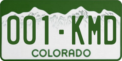 CO license plate 001KMD