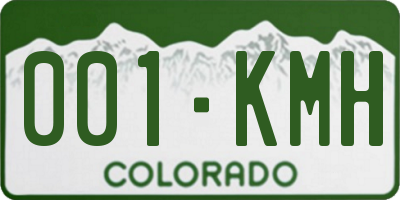 CO license plate 001KMH