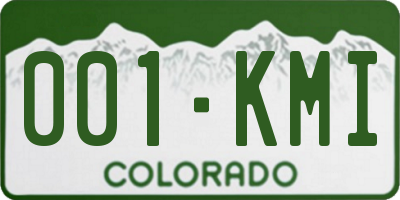 CO license plate 001KMI