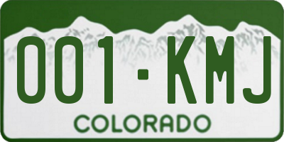 CO license plate 001KMJ