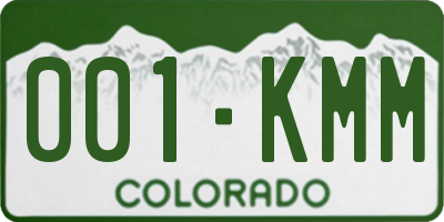 CO license plate 001KMM