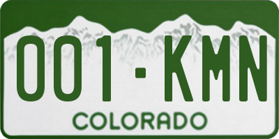 CO license plate 001KMN