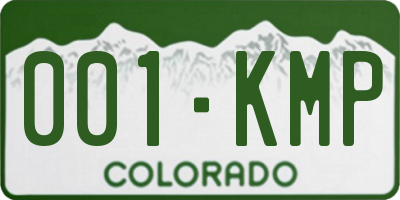 CO license plate 001KMP