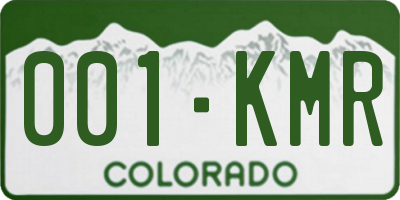 CO license plate 001KMR
