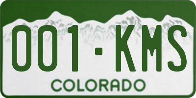 CO license plate 001KMS