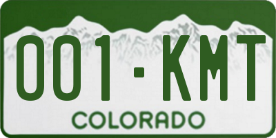 CO license plate 001KMT