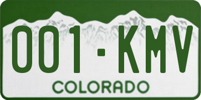 CO license plate 001KMV