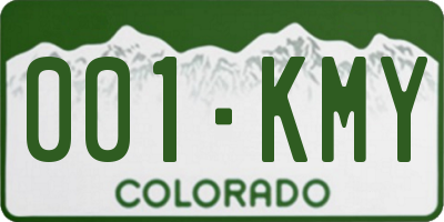 CO license plate 001KMY