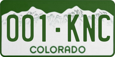 CO license plate 001KNC