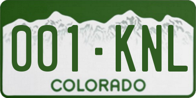 CO license plate 001KNL