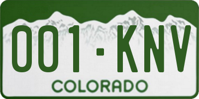 CO license plate 001KNV