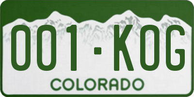 CO license plate 001KOG