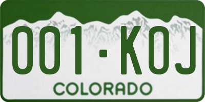 CO license plate 001KOJ